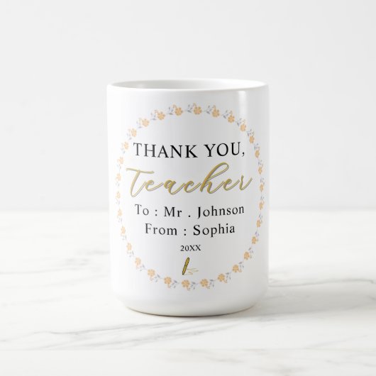 Danke Lehrer – Personalisierter Namens-Mug als Ges Kaffeetasse (Mittel)