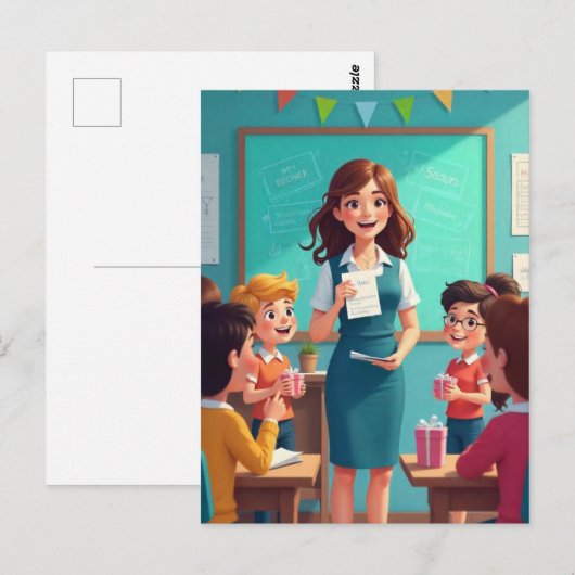 "Danke, Lehrer!" Postkarte (Vorne/Hinten)