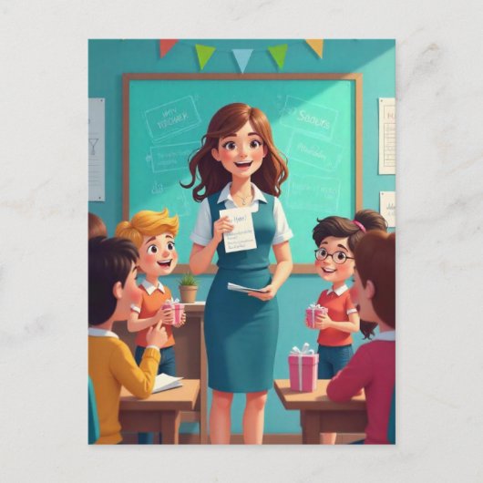 "Danke, Lehrer!" Postkarte (Vorderseite)