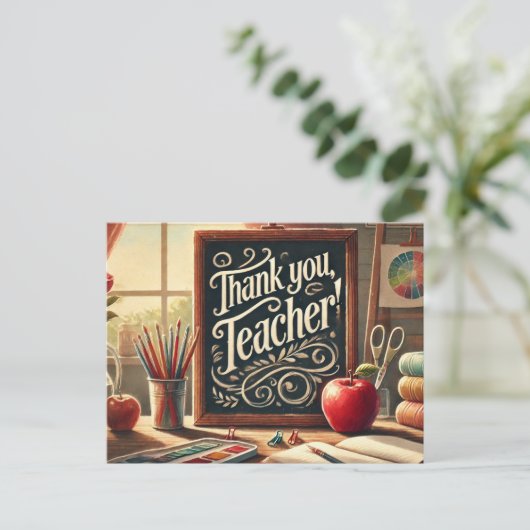 "Danke, Lehrer!" Postkarte (Stehend Vorderseite)
