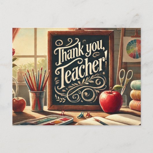 "Danke, Lehrer!" Postkarte (Vorderseite)