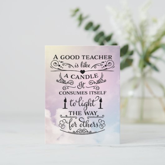 Danke, Lehrer Postkarte (Stehend Vorderseite)