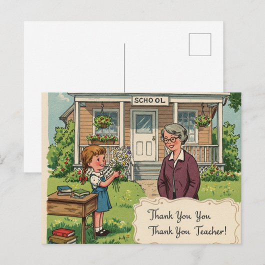 "Danke, Lehrer!" Postkarte (Vorne/Hinten)