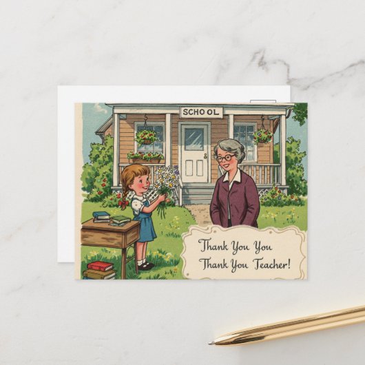 "Danke, Lehrer!" Postkarte (Vorderseite/Rückseite Beispiel)