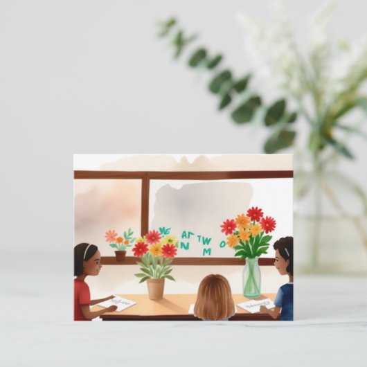 "Danke, Lehrer!" Postkarte (Stehend Vorderseite)