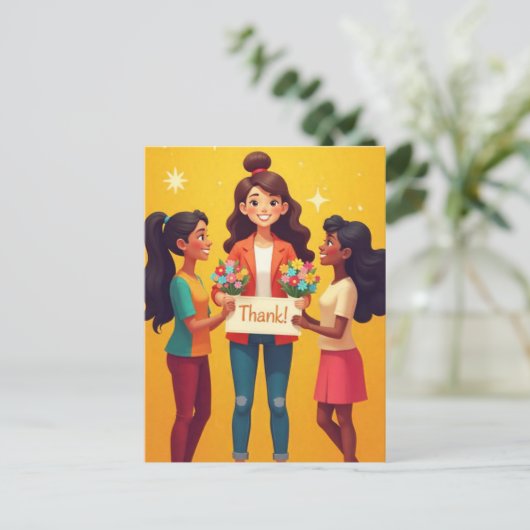 "Danke, Lehrer!" Postkarte (Stehend Vorderseite)