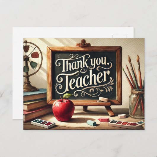 "Danke, Lehrer!" Postkarte (Vorne/Hinten)