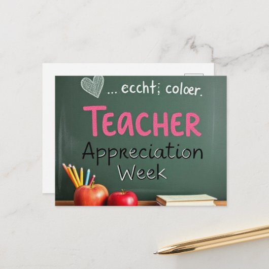 "Danke, Lehrer!" Postkarte (Vorderseite/Rückseite Beispiel)