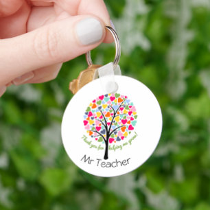 Danke Lehrer Regenbogen Herz Baum Geschenk Schlüsselanhänger