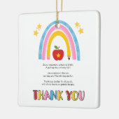 Danke Lehrer Regenbogenapfel Sterngedicht Keramikornament (Links)