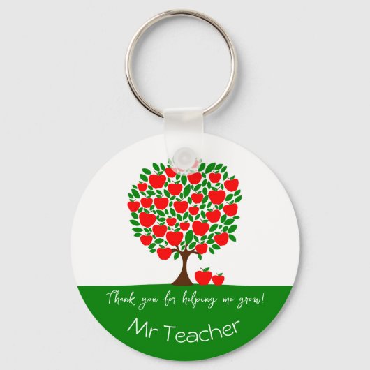 Danke, Lehrer Rotapfelbaum Geschenk Schlüsselanhänger (Vorderseite)