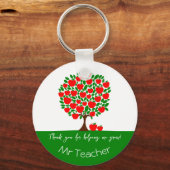 Danke, Lehrer Rotapfelbaum Geschenk Schlüsselanhänger (Rückseite)