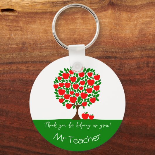 Danke, Lehrer Rotapfelbaum Geschenk Schlüsselanhänger (Vorderseite)