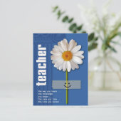 Danke, Lehrer. Smiling Daisy Postkarte (Stehend Vorderseite)