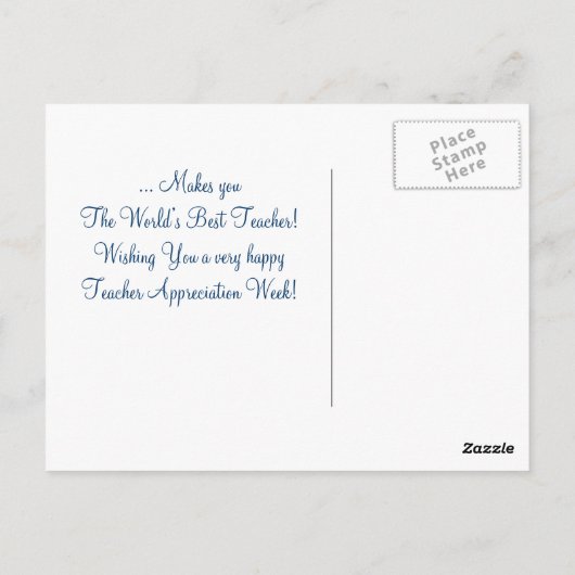 Danke, Lehrer. Smiling Daisy Postkarte (Rückseite)