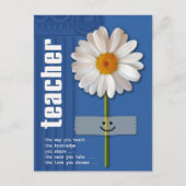 Danke, Lehrer. Smiling Daisy Postkarte (Vorderseite)