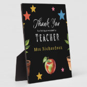 Danke Lehrer Tafel Apfel Personalisiert Fotoplatte (Seite)