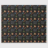 Danke Lehrer Tafel Apfel Personalisiert Geschenkpapier (Flach)