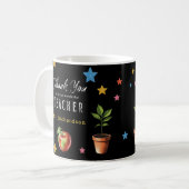 Danke Lehrer Tafel Apfel Personalisiert Kaffeetasse (Vorderseite Links)