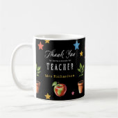 Danke Lehrer Tafel Apfel Personalisiert Kaffeetasse (Links)