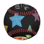 Danke Lehrer Tafel Sterne Personalisiert Baseball (Rückseite)