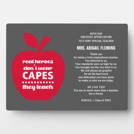 Danke, Lehrer. Teuringgeschenk Fotoplatte (Vorderseite)