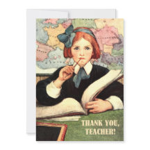 Danke, Lehrer. Vintag Art Flat Card