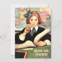 Danke, Lehrer. Vintag Art Flat Card Dankeskarte