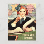 Danke, Lehrer. Vintage Kunst Postkarte (Vorderseite)