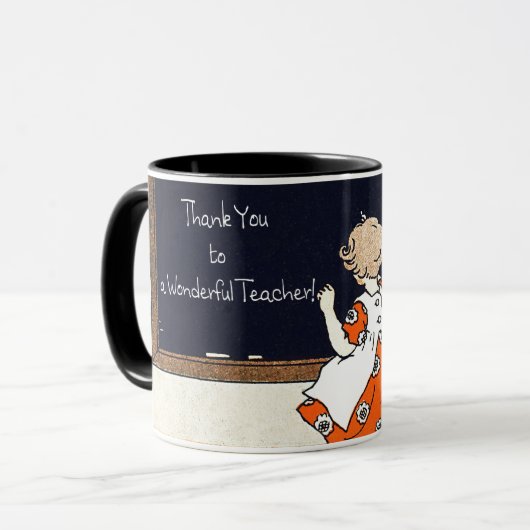 Danke, Lehrer. Vintage Kunst Tasse (Vorderseite Links)