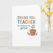 Danke Lehrer Wachsen Wertschätzung Karte (Gelbe Blume)