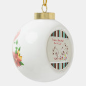 Danke Lehrer, Whimsical Bird Strip Keramik Kugel-Ornament (Links)