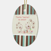 Danke Lehrer, Whimsical Bird Strip Keramik Ornament (Links)