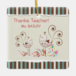 Danke Lehrer, Whimsical Bird Strip Keramikornament