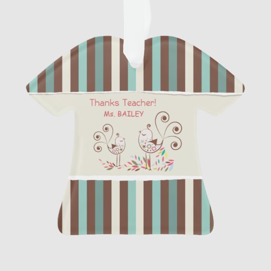 Danke Lehrer, Whimsical Bird Strip Ornament (Vorderseite)