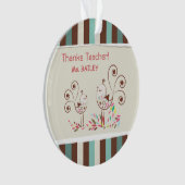 Danke Lehrer, Whimsical Bird Strip Ornament (Vorderseite)