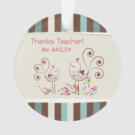 Danke Lehrer, Whimsical Bird Strip Ornament