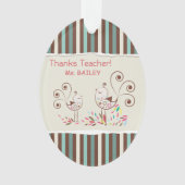 Danke Lehrer, Whimsical Bird Strip Ornament (Vorderseite)