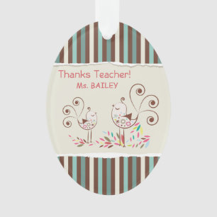 Danke Lehrer, Whimsical Bird Strip Ornament