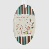 Danke Lehrer, Whimsical Bird Strip Ornament (Vorderseite)