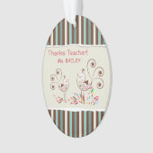 Danke Lehrer, Whimsical Bird Strip Ornament (Vorderseite)