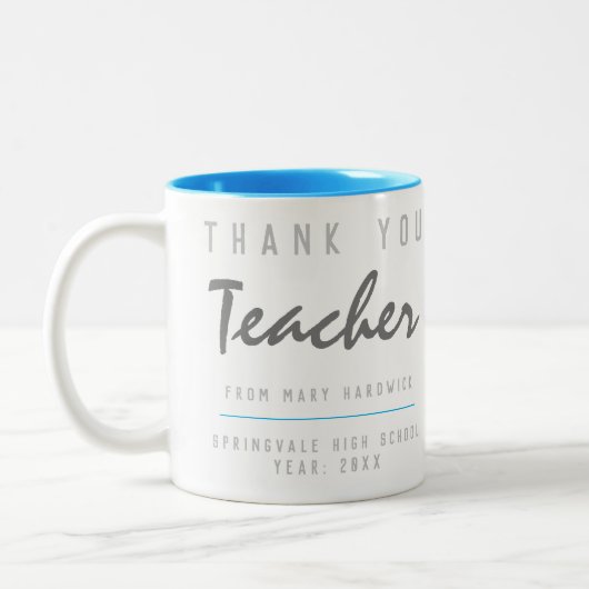 Danke, Lehrer Zweifarbige Tasse (Links)