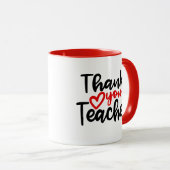 Danke Lehrerarbeits-Tasse Tasse (VorderseiteRechts)