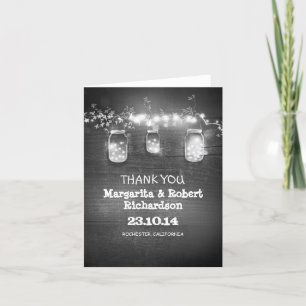 Danke-Lichter Mason Gläser Rustikale Hochzeitskart Dankeskarte