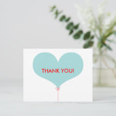 Danke Liebe Balloon Postkarte (Stehend Vorderseite)