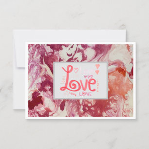 Danke Liebe Flat Card 3.5" x 5" - Rot