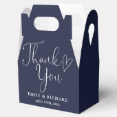 Danke Liebe Heart Navy Blue Wedding Geschenkschachtel (Geöffnet)