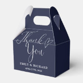 Danke Liebe Heart Navy Blue Wedding Geschenkschachtel (Vorderseite)