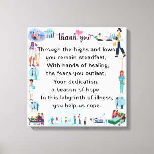 Danke, liebes Krankenhauspersonal Leinwanddruck