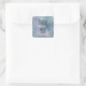 Danke Lila Blue Misty Watercolor Quadratischer Aufkleber (Tasche)